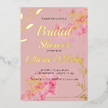 Goldfolie Rosa Brautdusche Einladung