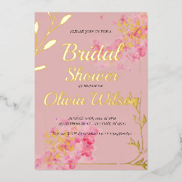 Goldfolie Rosa Brautdusche Einladung