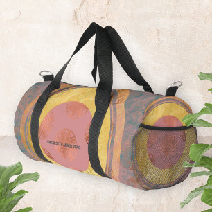 Goldfolie Rosa Türkis Vintag Trendname Duffle Bag