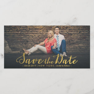 Goldfolie Save the Date Fotokarten überlagern