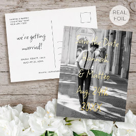 Goldfolie Save-the-Date Hochzeitsfoto Postkarte