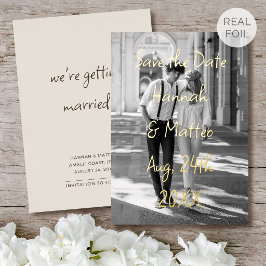 Goldfolie Save-the-Date Hochzeitsfoto Trend Folieneinladung