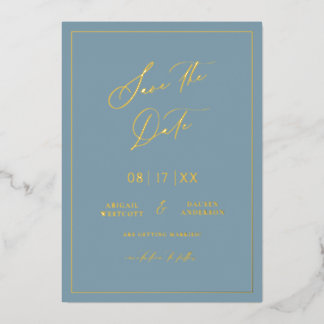 Goldfolie Save the Date Moderne Einladungskarte Folieneinladung