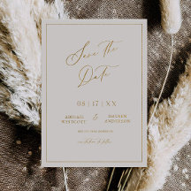 Goldfolie Save the Date Moderne Einladungskarte