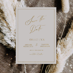 Goldfolie Save the Date Moderne Einladungskarte Folieneinladung