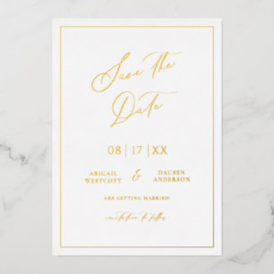 Goldfolie Save the Date Moderne Einladungskarte Folieneinladung