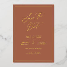 Goldfolie Save the Date Moderne Einladungskarte