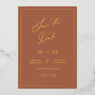 Goldfolie Save the Date Moderne Einladungskarte Folieneinladung