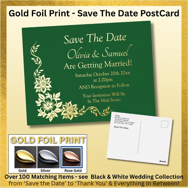 Goldfolie Save The Date Postkarte (Von Creator hochgeladen)