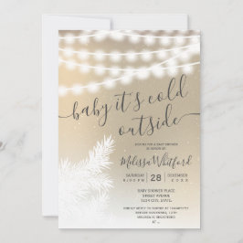 Goldfolie Schneeballlampen Babydusche Einladung