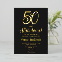 Goldfolie Schwarz 50 &Fabelhaft 50. Geburtstagsfei