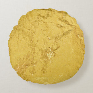 Goldfolie: Shiny Abstrakt Texture Rundes Kissen