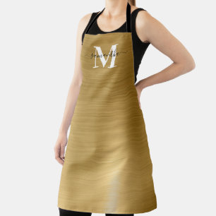 Goldfolie-Signatur modernes Monogramm Schürze