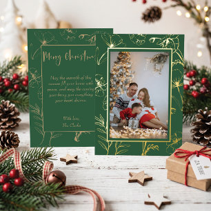 Goldfolie Smaragdgrün Weihnachtsfoto Folien Feiertagskarte