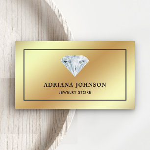 Goldfolie Solitär Diamant Schmuckgeschäft Juwelier Visitenkarte