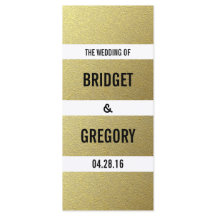 Goldfolie Streifen Hochzeitsprogramme