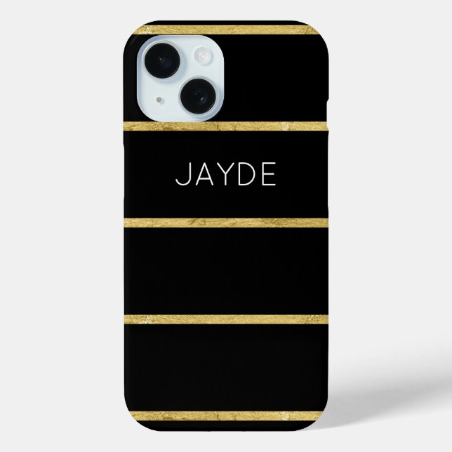 Goldfolie Streifen Personalisiert Handy Case (Rückseite)