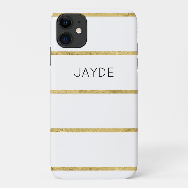 Goldfolie Streifen Personalisiert Handy Case (Rückseite)