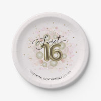 Goldfolie Sweet 16 Birthday Balloons Party Pink