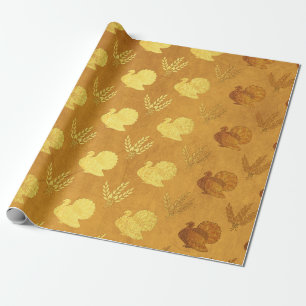 Goldfolie Thanksgiving Geschenkpapier