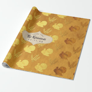 Goldfolie Thanksgiving Geschenkpapier