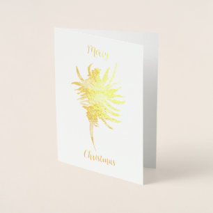 Goldfolie Tritonsschnecke Wellen-Silhouette Aquare Folienkarte