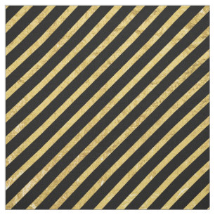 Goldfolie und schwarzes diagonales Streifen-Muster Stoff