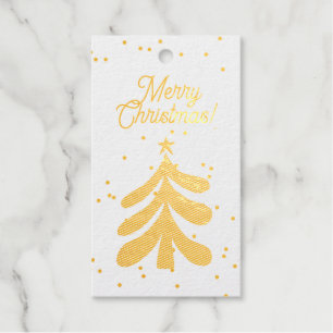 Goldfolie Weihnachtsbaum Geschenketiketten Geschenkanhänger
