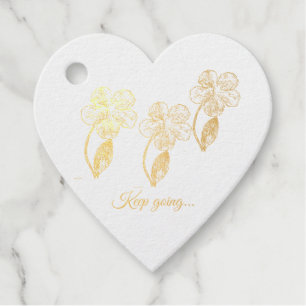 Goldfolie 'Weiter machen' Herzgeschenkanhänger  Geschenkanhänger