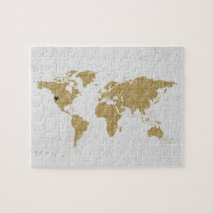 Goldfolie Weltkarte Benutzerdefinierter bewegliche Puzzle