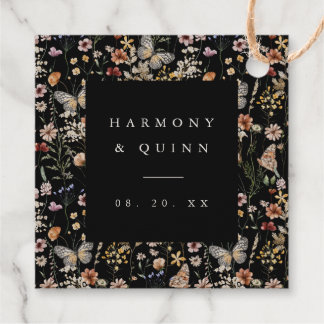 Goldfolie-Wildblumen-Hochzeitsgeschenkanhänger Geschenkanhänger