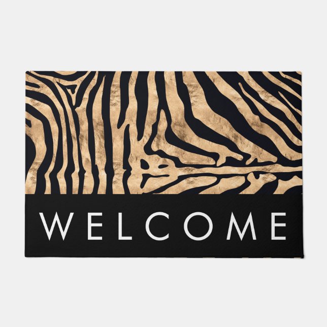 Goldfolie Zebra Print Welcome Mat Fußmatte (Vorderseite)