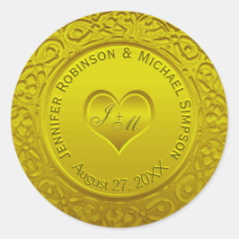 Goldfolien-Blick-klassischer runder Aufkleber