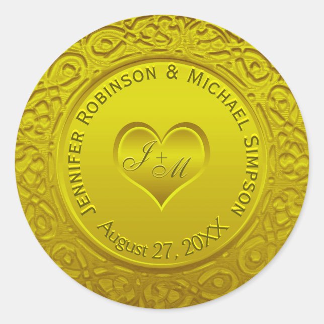 Goldfolien-Blick-klassischer runder Aufkleber (Vorderseite)