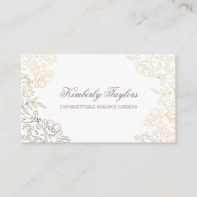 Goldfolien-Effekt-Vintages weißes mit Visitenkarte (Vorderseite)