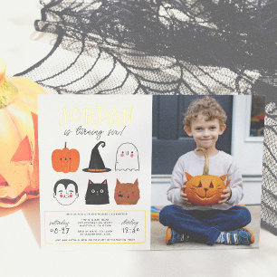 Goldfolien-Halloween-Freunde Moderne Geburtstagsfo Folieneinladung