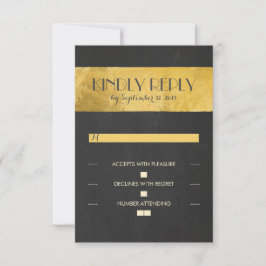 Goldfolien-Hochzeitskarten für Halbpension RSVP Karte