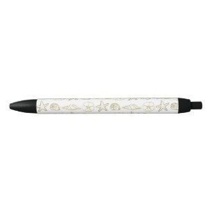Goldfolien-Look Muscheln Schick Strand Elegant Wei Kugelschreiber
