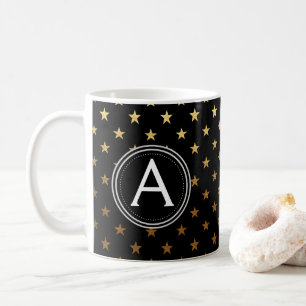 Goldfolien-Monogramm-Sternchen-Vereinbarung Kaffee Kaffeetasse