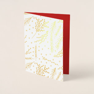 Goldfolien-Tannen-Weihnachtsgrußkarte Folienkarte