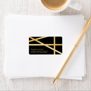 Goldfolieneffekt Geometrisches Hochzeitstil Adressaufkleber