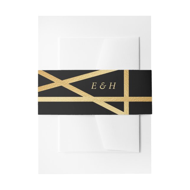 Goldfolieneffekt Geometrisches Hochzeitstil Einladungsbanderole (Vorderseite Beispiel)