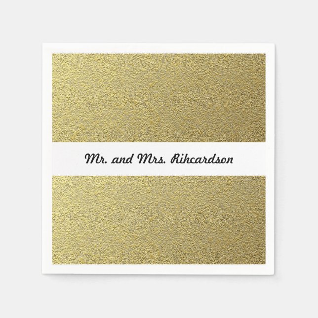 Goldfolieneffekt Serviette (Vorderseite)