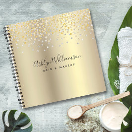 Goldfolienhaar Stilmittel Make-Artist Glam Luxus Notizbuch