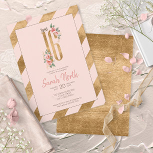 Goldfolienstreifen Blush ID756 Einladung