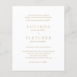 Goldformal QR Code Budget Einladung Hochzeitsfeier