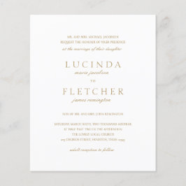 Goldformal QR Code Budget Einladung Hochzeitsfeier Flyer