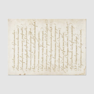 Goldfranzösisches Vintages Script-Parchment Seidenpapier