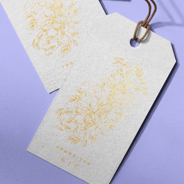 Goldfräsen Elegant Gezeichnet Botanische Monogramm Geschenkanhänger (Von Creator hochgeladen)