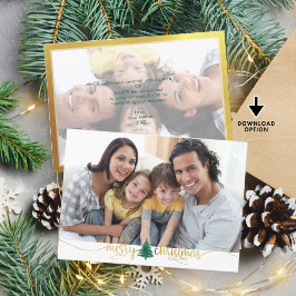 Goldfrohe Weihnachten, mattierte Rückseite der Feiertagskarte